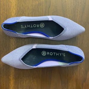 Rothy’s the point lilac stripe pointy flats 8.5
